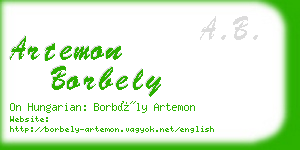 artemon borbely business card